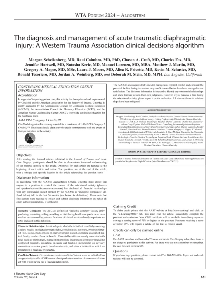 The Diagnosis and Management of Acute Traumatic.14 | PDF | Injury