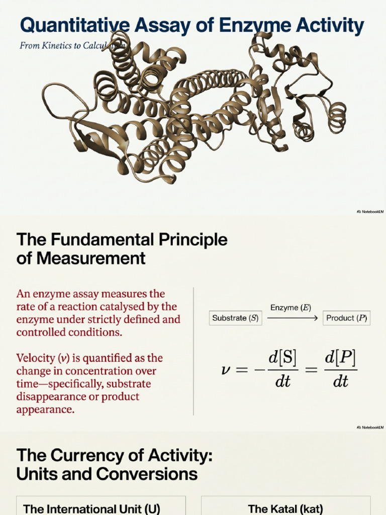 Enzyme Activity Measurement and Calculation | PDF