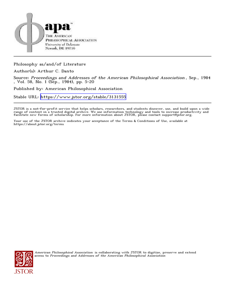 Danto y literatura 3131555 | PDF | Truth | Theory