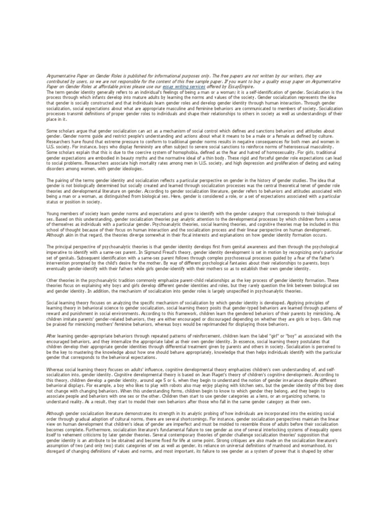 research paper on gender roles