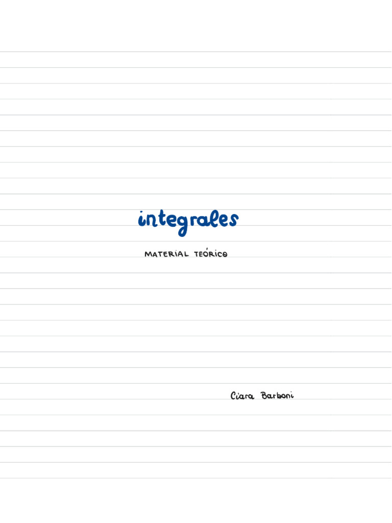 Integrales - Material Teórico | PDF | Integral | División (Matemáticas)