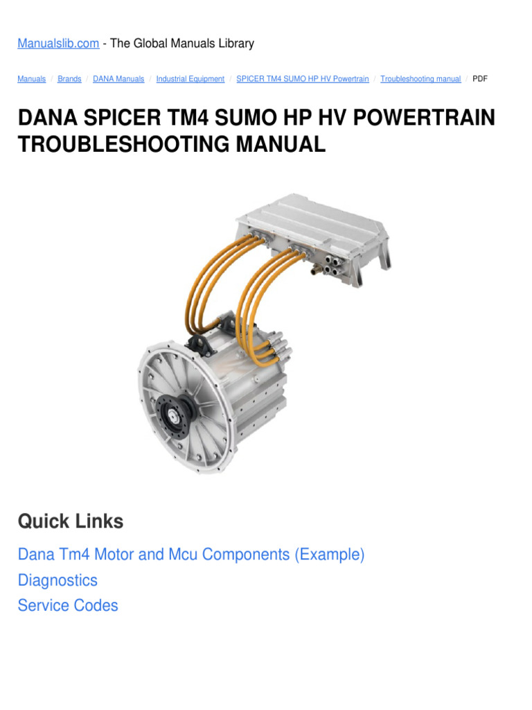 DANA SPICER TM4 SUMO HP HV | PDF | High Voltage | Electrical Connector