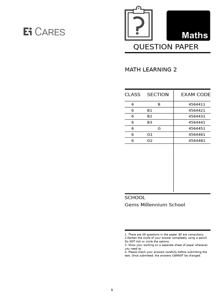 Da2 Learning Paper - Relearning Revision Grade 6 | PDF