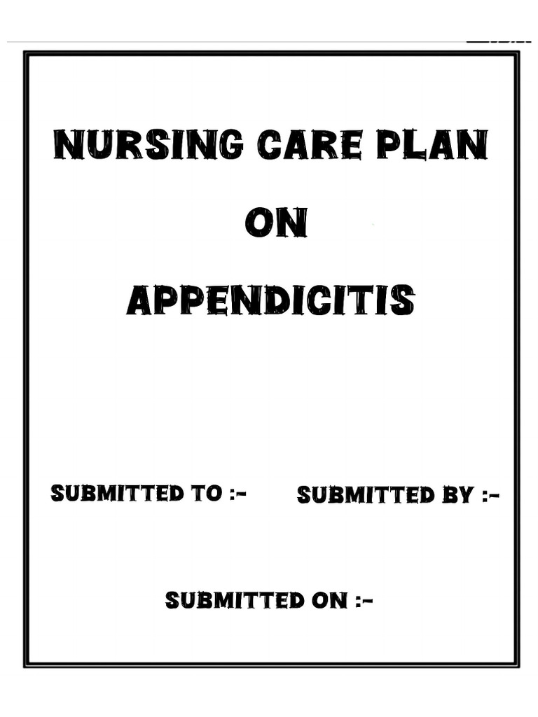 NCP on Appendicitis | PDF