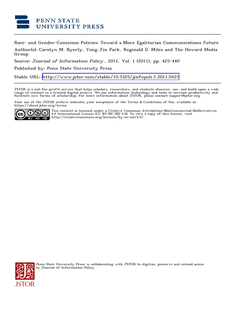 Race - and Gender-Conscious Policies Toward A More Egalitarian | PDF ...