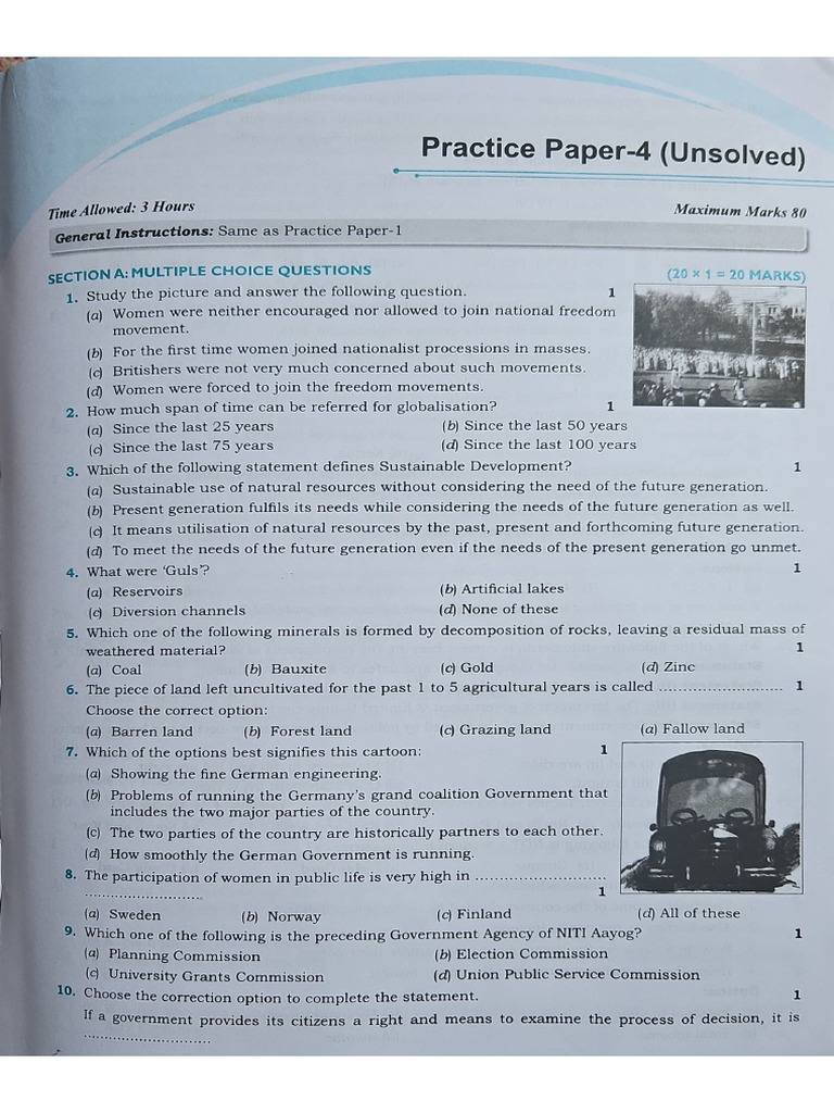 Sample Paper Class 10 | PDF