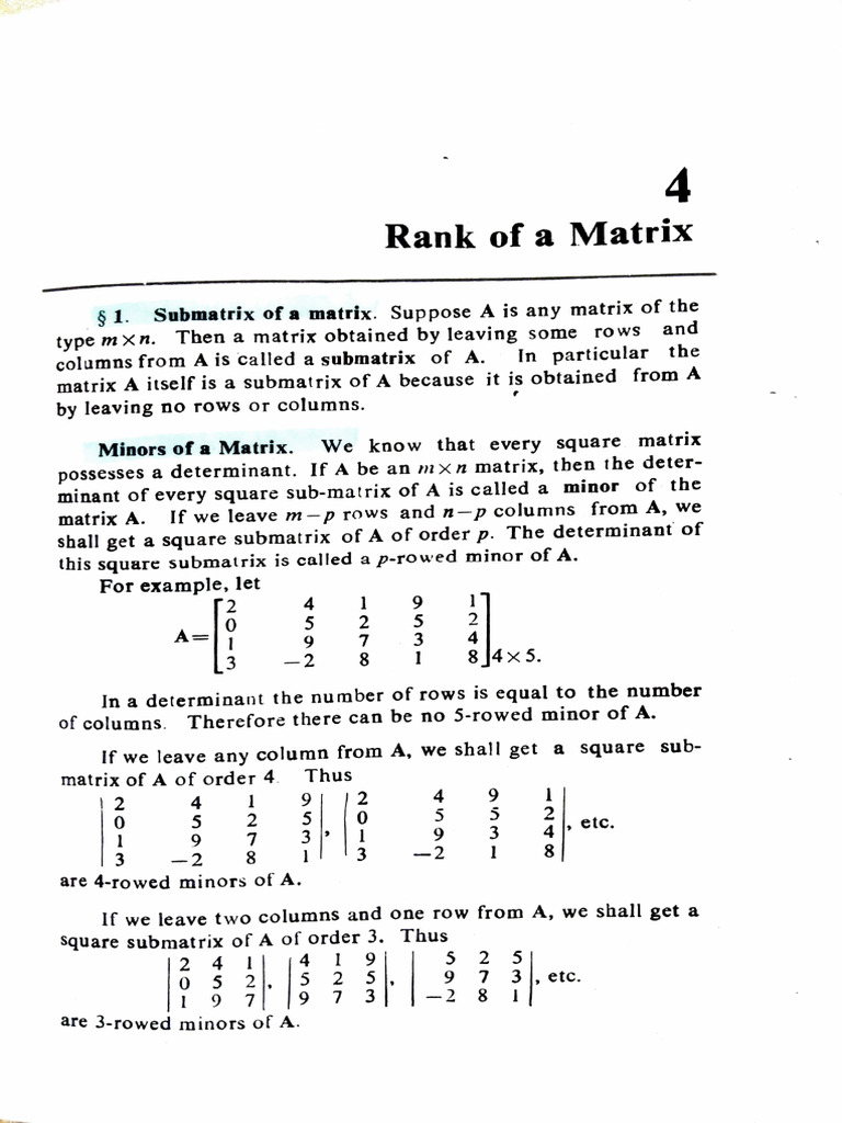 Rank and Normal (Canonical) Form | PDF | Matrix (Mathematics) | Determinant