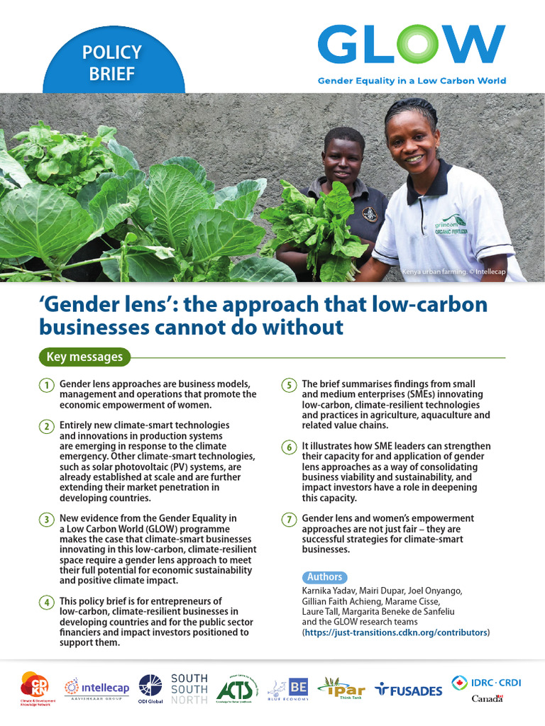 Gender Lens For Low Carbon Business | PDF | Agriculture | Aquaculture