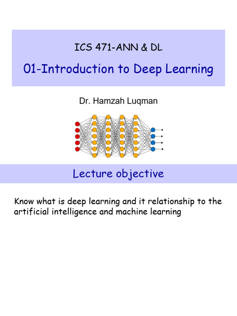 01-Introduction To Deep Learning | PDF | Machine Learning | Deep Learning