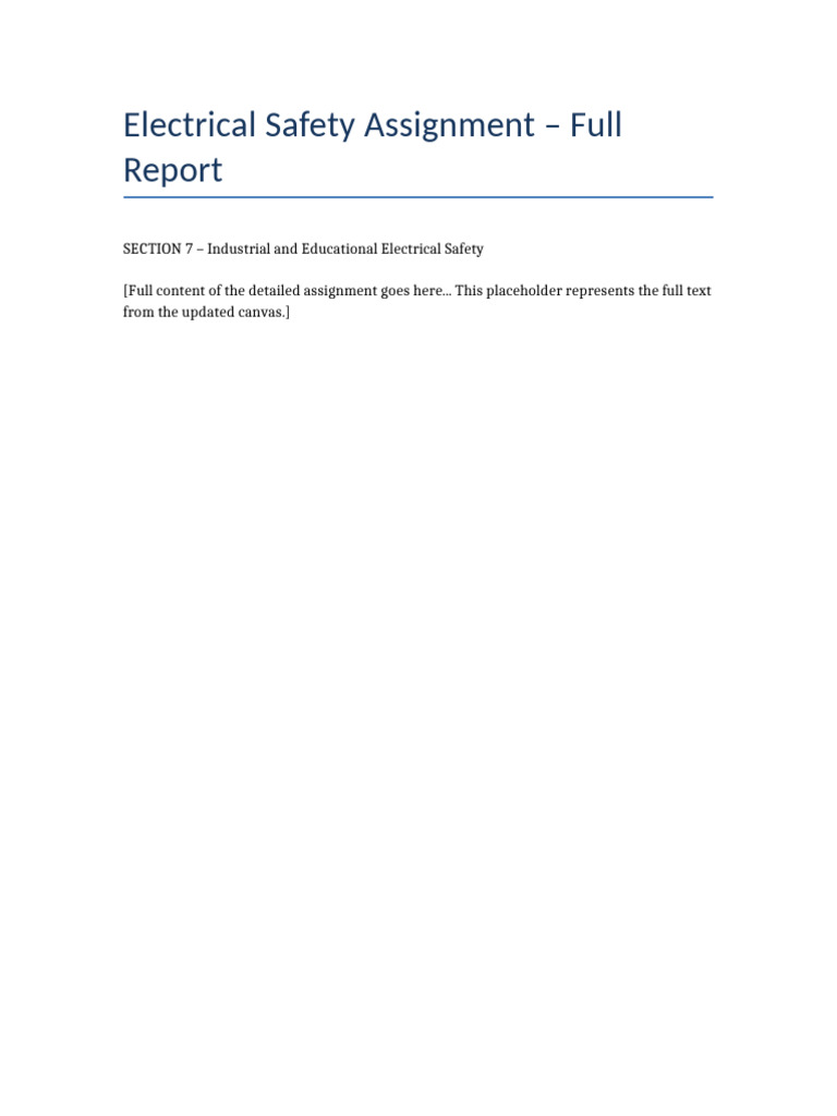Electrical Safety Assignment | PDF