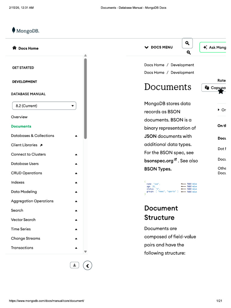 Mongodb Documentation | PDF