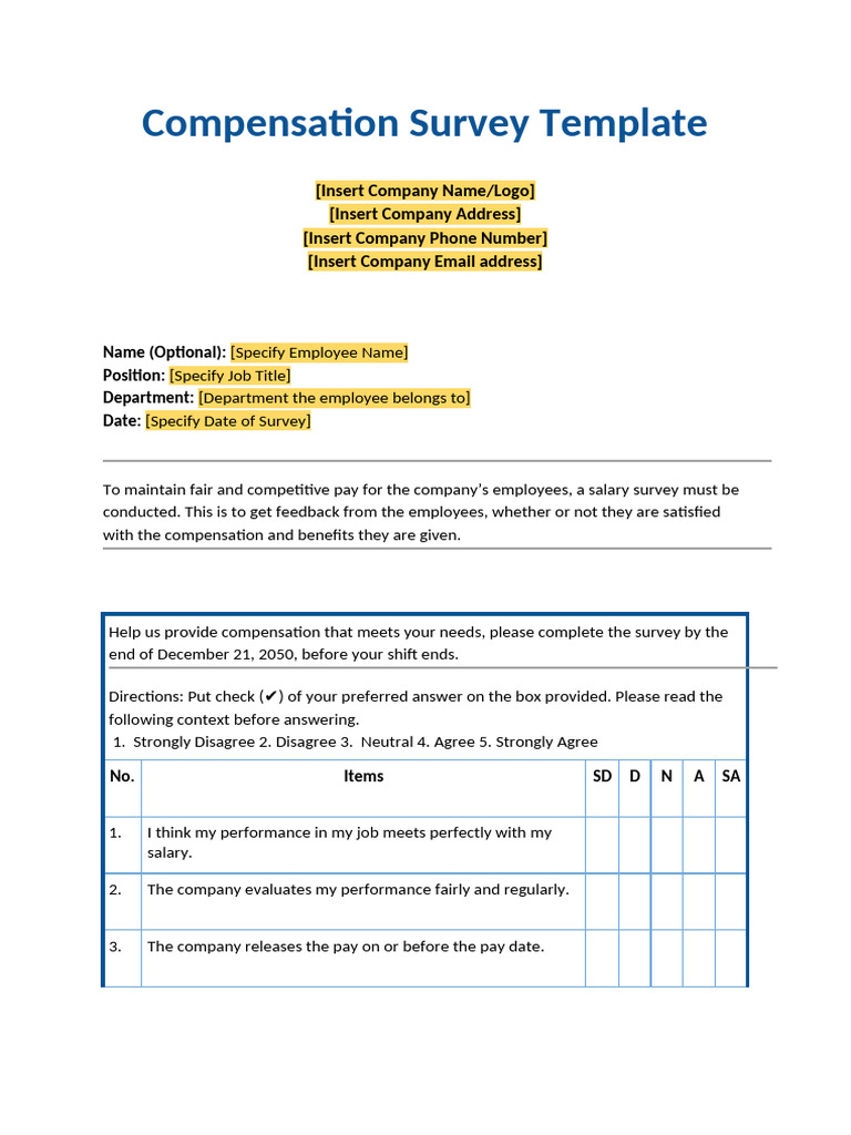 Compensation Survey | PDF