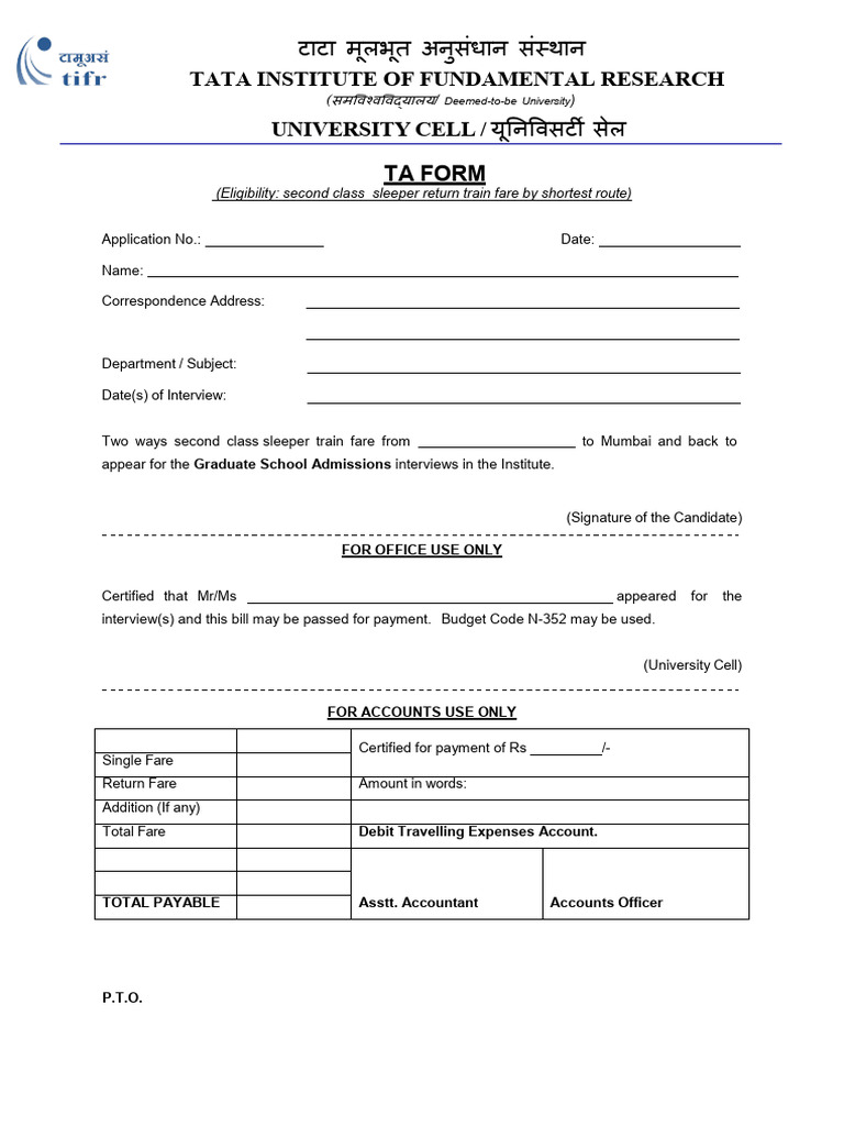 TA Form | PDF