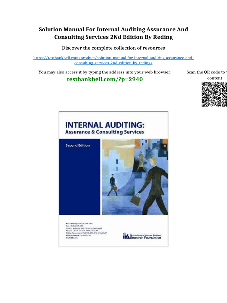 Solution Manual for Internal Auditing Assurance and Consulting Services ...