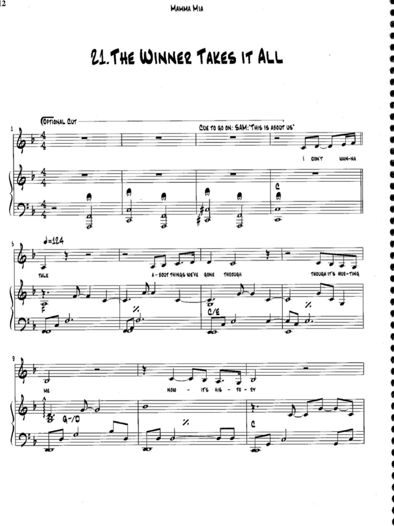 The Winner Takes It All Sheet Music | PDF