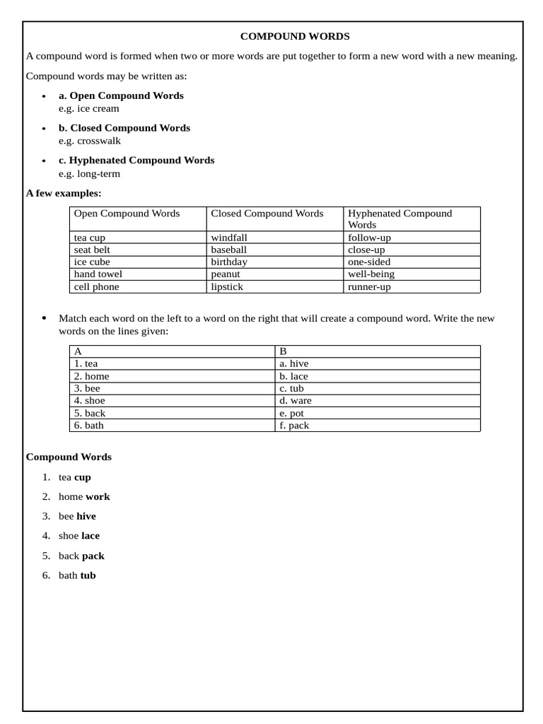 Compound Words | PDF