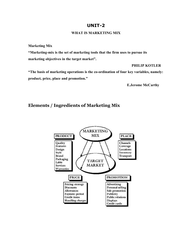 Understanding Marketing Mix Elements | PDF | Business