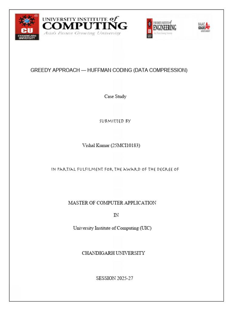 Daa Case Study | PDF | Data Compression | Applied Mathematics
