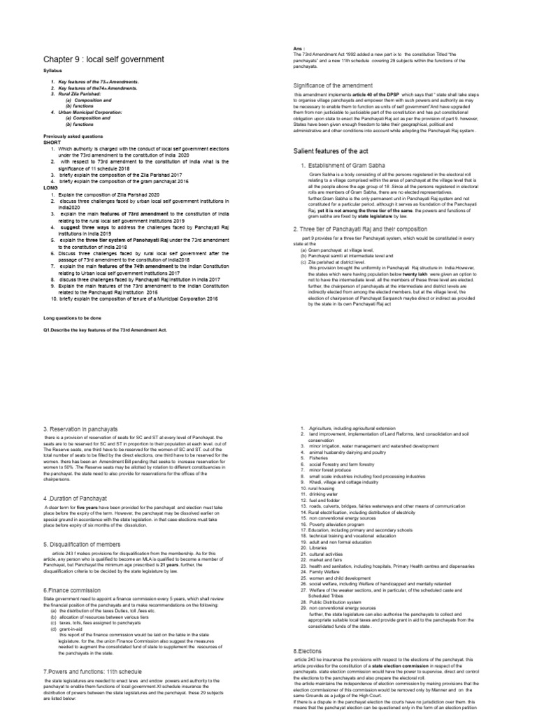Local Self Government PDF | PDF | Governance | Government