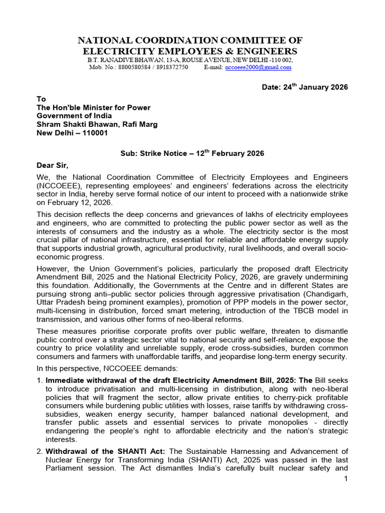 Strike Notice - NCCOEEE - 12th February 2026 Strike - 260127 - 074646 ...