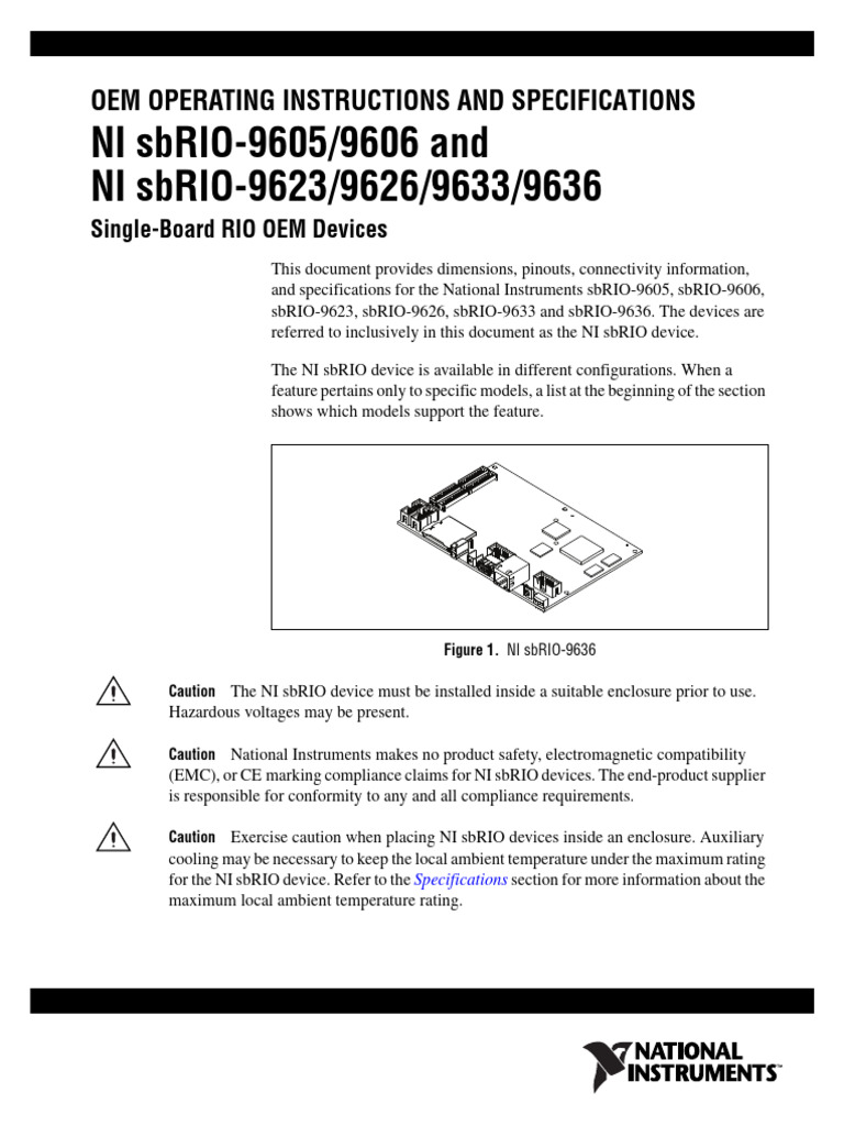 Ni Sbrio-9605/9606 and Ni Sbrio-9623/9626/9633/9636: Oem Operating ...