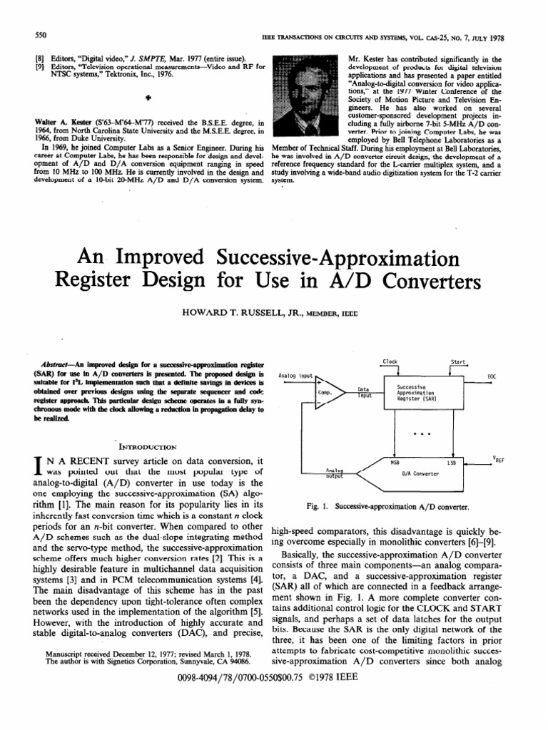 An, Improved SuccessiveApproximation Register Design For Use in A/D