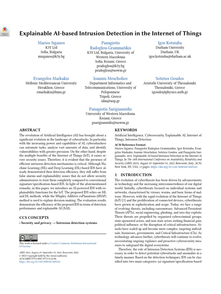 Explainable AI-based Intrusion Detection in The Internet of Things ...