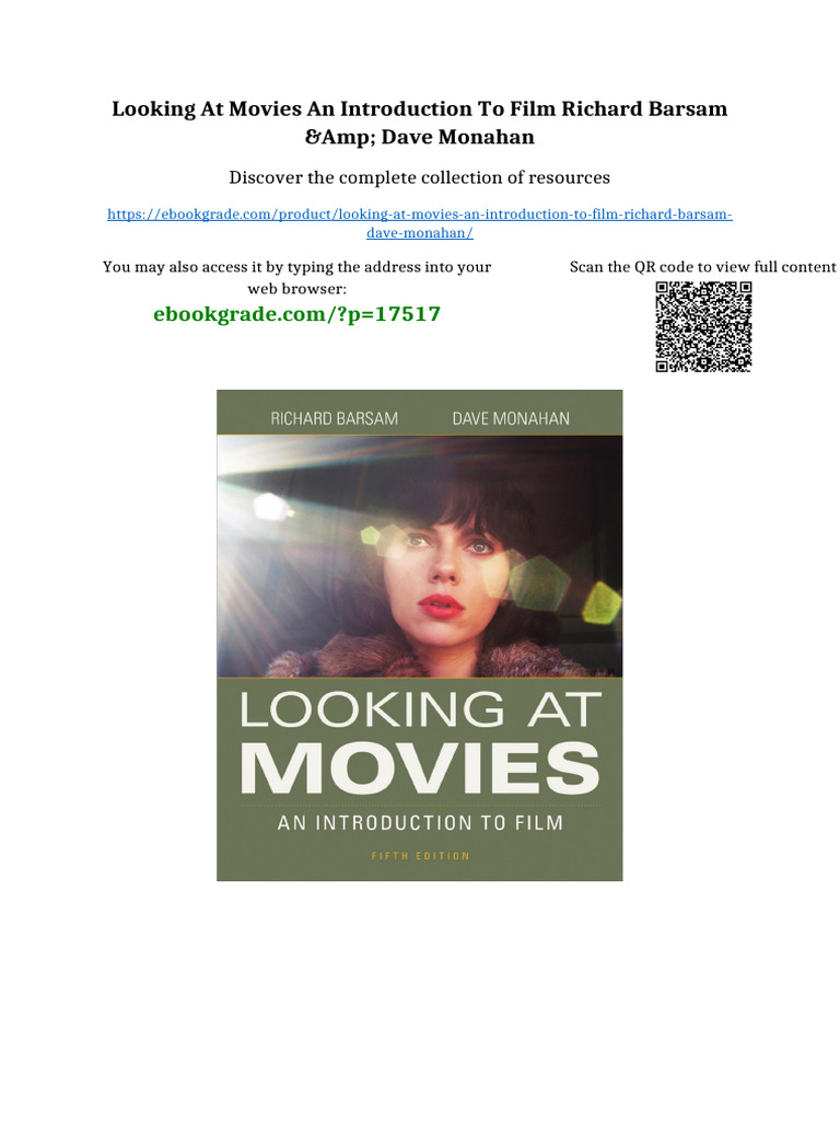 Looking At Movies An Introduction to Film Richard Barsam & Dave Monahan ...