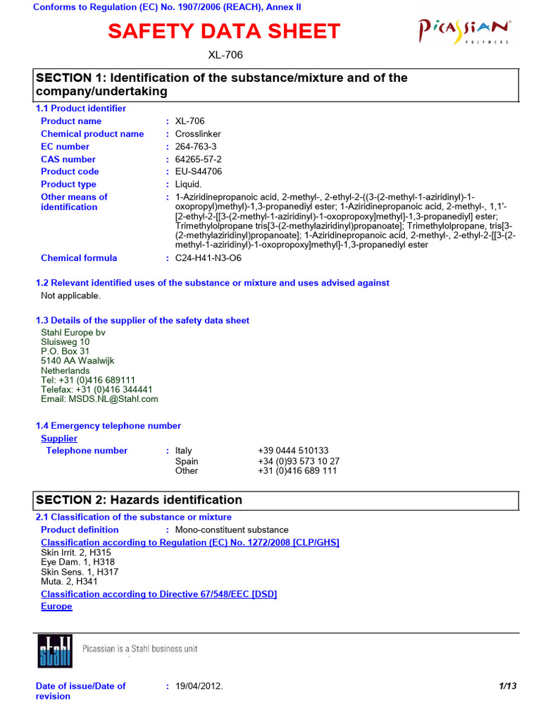 Hypac Xl-706 - Stahl (Ingles) | PDF | Safety | Occupational Safety And ...