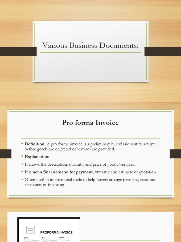 Various Business Documents | PDF