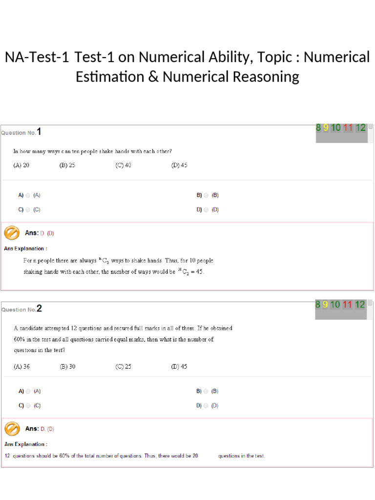 Numerical Ability | PDF