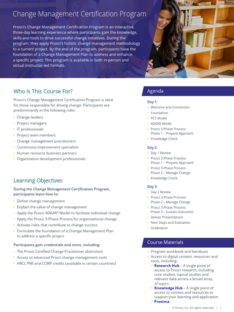 Prosci Change Management Certification Program Datasheet April21 | PDF ...