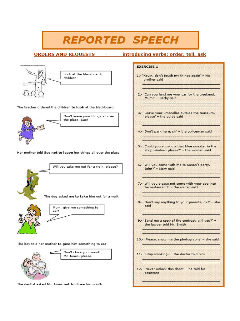 Reported Speech Activities | PDF