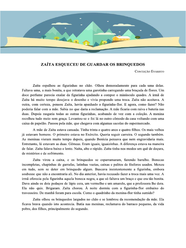 ZAÍTA ESQUECEU DE GUARDAR OS BRINQUEDOS | PDF