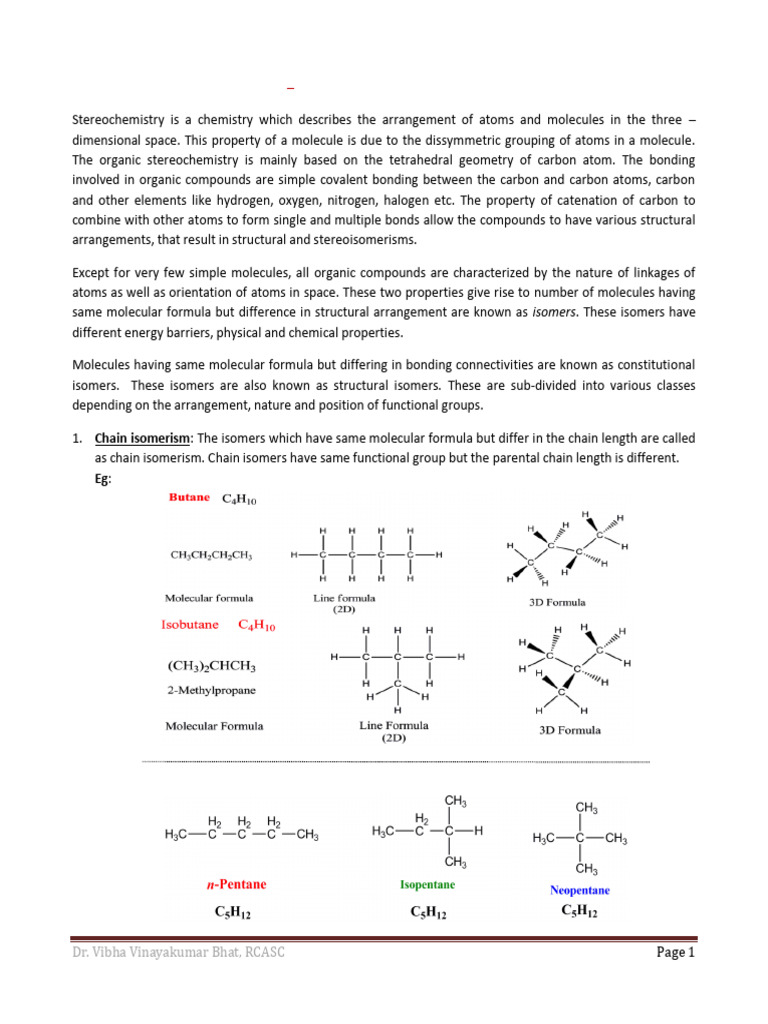 Isomerism Structural and Stereoisomerism | PDF | Isomer | Organic Chemistry