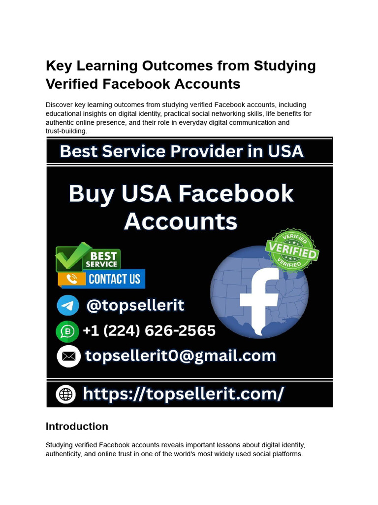 Key Learning Outcomes From Studying Verified Facebook Accounts | PDF ...