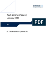 Mark Scheme (Results) January 2008 GCE Mathematics (6684/01