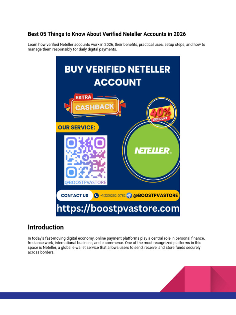 Best 25 Things to Know About Verified Neteller Accounts in 2026 | PDF ...