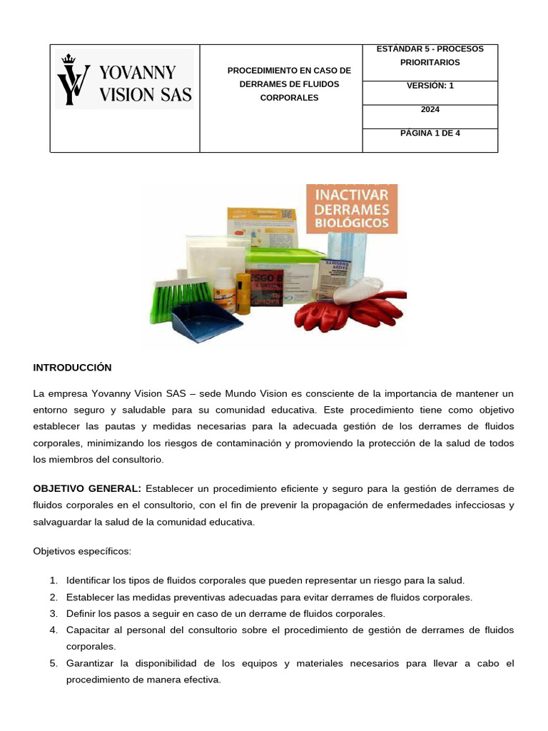 Procedimiento en Caso Derrame de Fluidos | PDF | Contaminación
