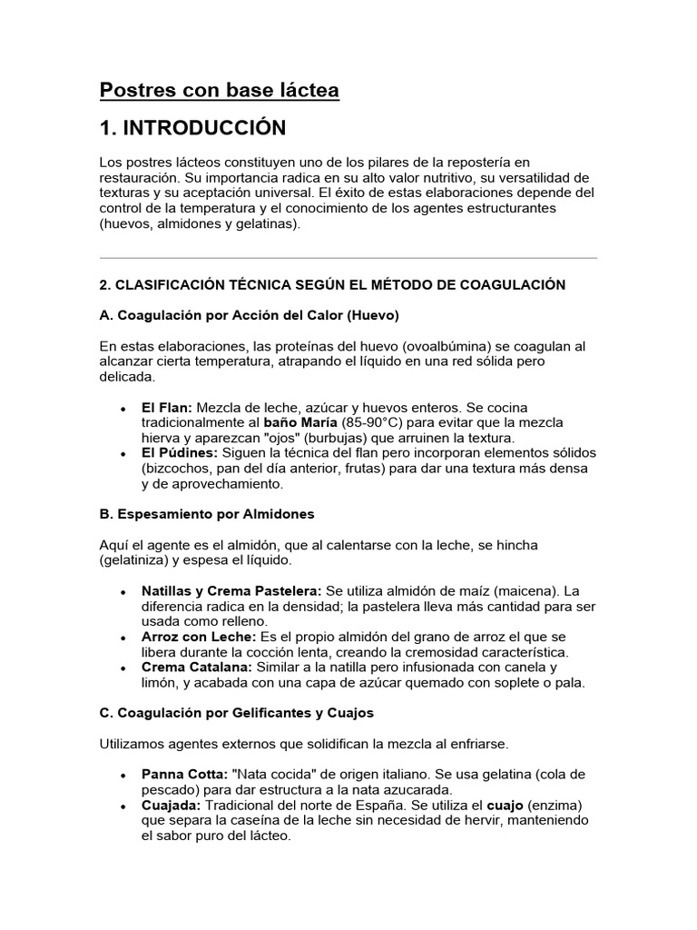 Postres Con Base Lactea | PDF | Crema | Postres