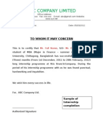 Summer Internship Completion Certificate Format