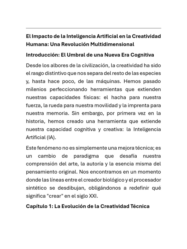El Impacto de La Inteligencia Artificial en La Creatividad Humana | PDF ...