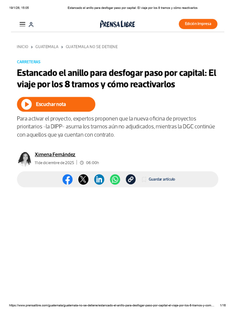 Estancado el anillo para desfogar paso por capital_ El viaje por los 8 ...