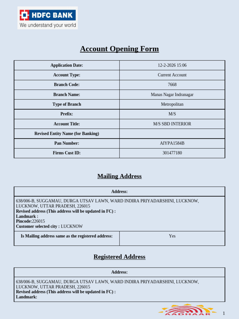 Account Opening Form: Mailing Address | PDF | Identity Document | Point ...