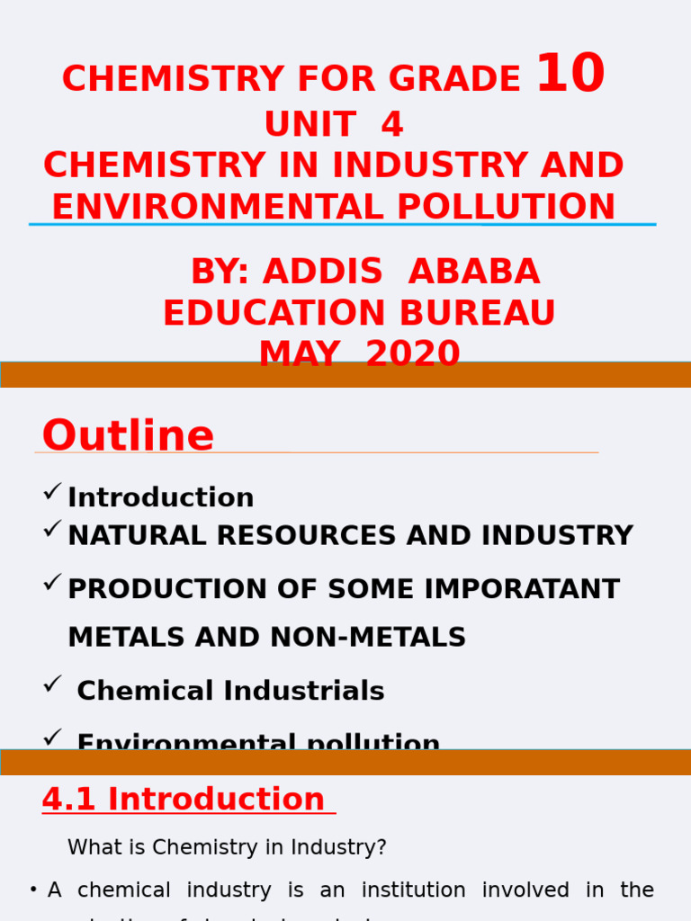 Chemistry For Grade 10 Unit 4 | PDF | Glasses | Iron