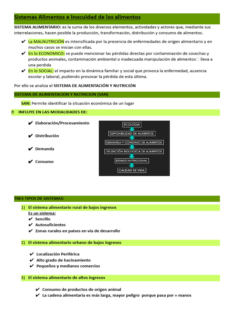 Sistemas Alimentos e Inocuidad de Los Alimentos | PDF