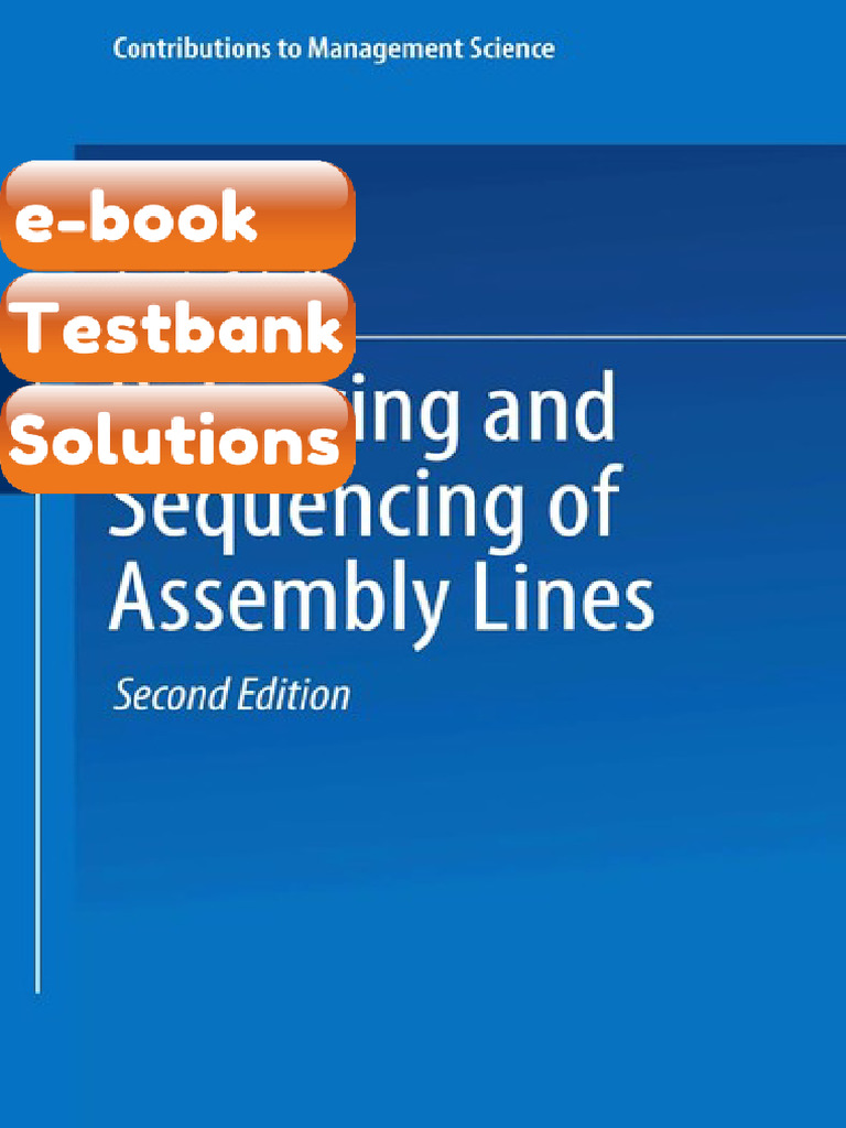 Balancing and Sequencing of Assembly Lines Contributions to Management ...