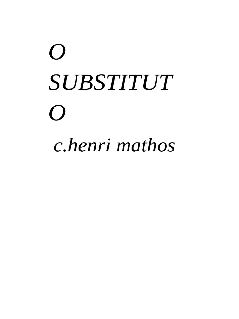 o Substituto Texto | PDF | Silêncio