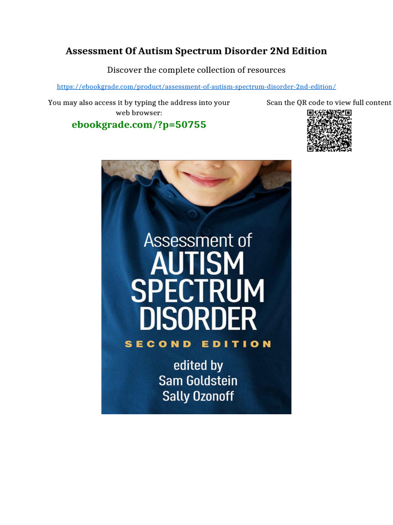 Assessment of Autism Spectrum Disorder 2nd Edition latest pdf 2025 ...