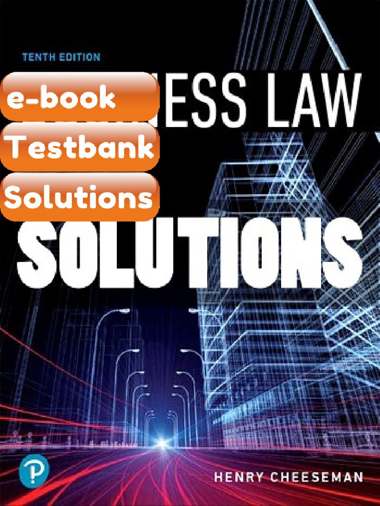 eBook & Testbank Business Law 10 Ed Cheeseman | PDF | Subscription ...